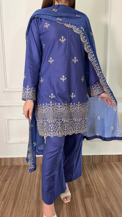 Amna Khurram Embroidered Lawn Cotton Stitched 3 Piece Suit