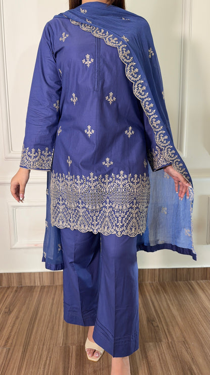 Amna Khurram Embroidered Lawn Cotton Stitched 3 Piece Suit