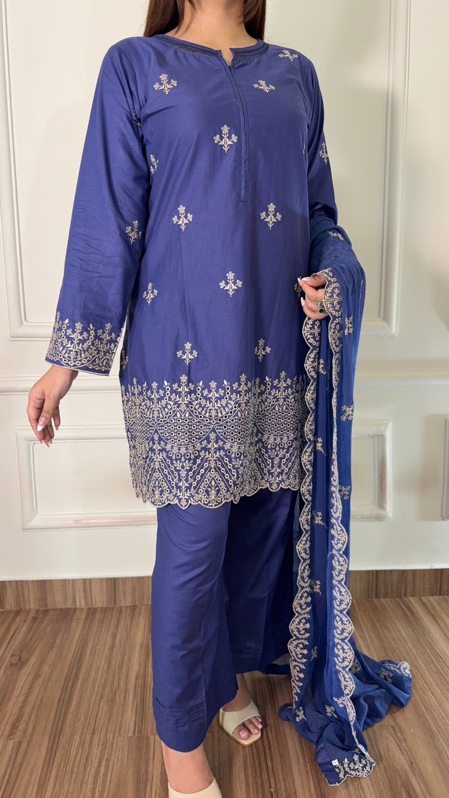 Amna Khurram Embroidered Lawn Cotton Stitched 3 Piece Suit