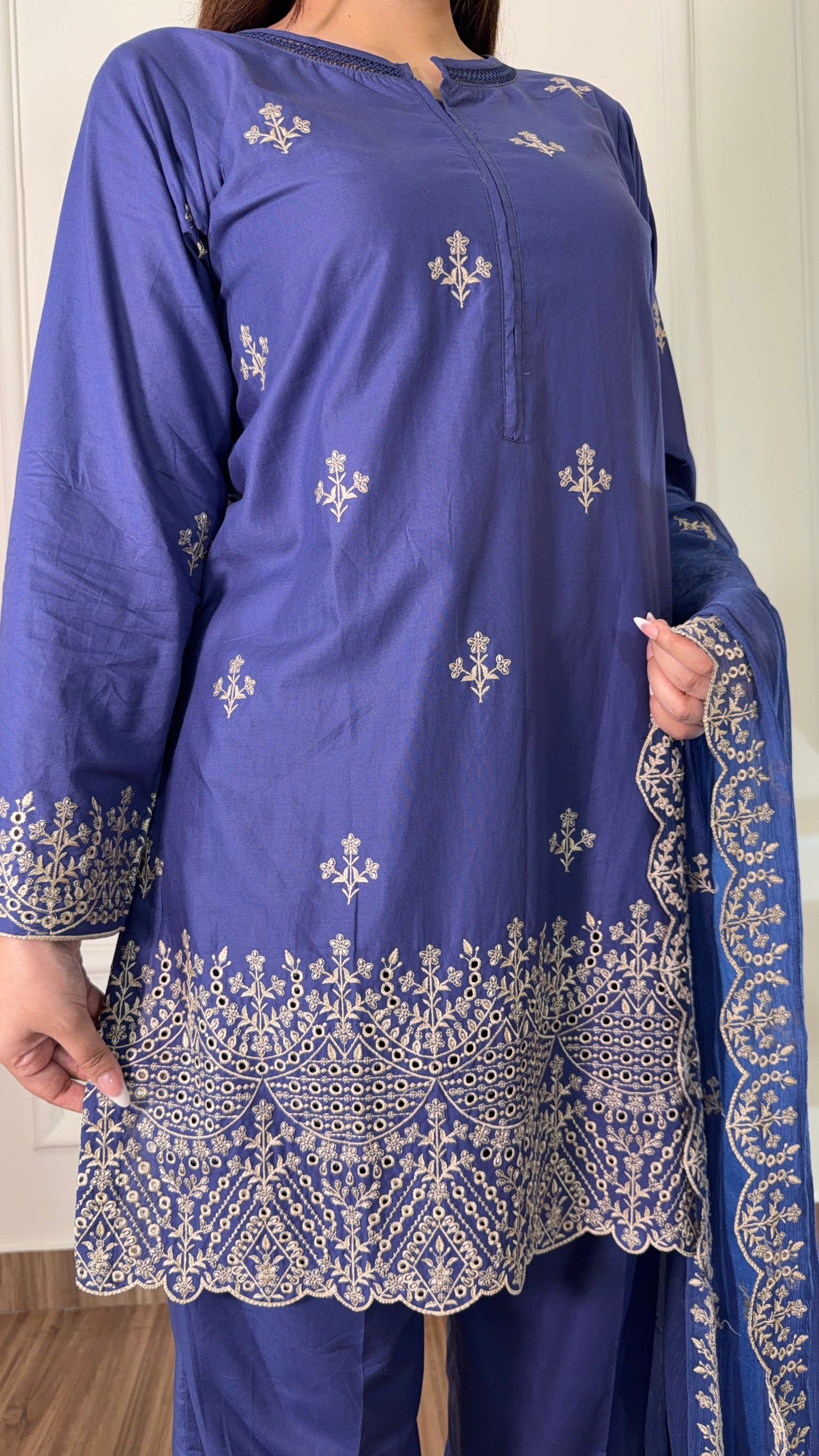 Amna Khurram Embroidered Lawn Cotton Stitched 3 Piece Suit