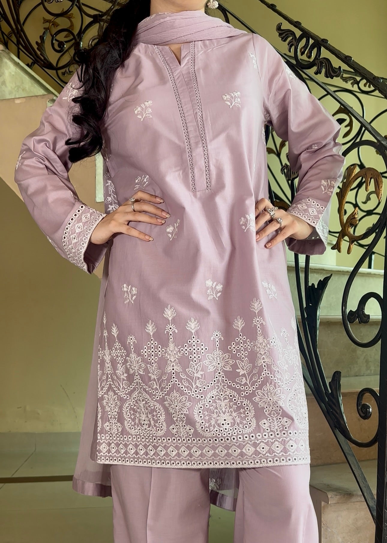 Amna Khurram Embroidered Lawn Cotton Stitched 3 Piece Suit
