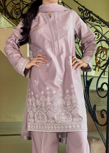 Amna Khurram Embroidered Lawn Cotton Stitched 3 Piece Suit