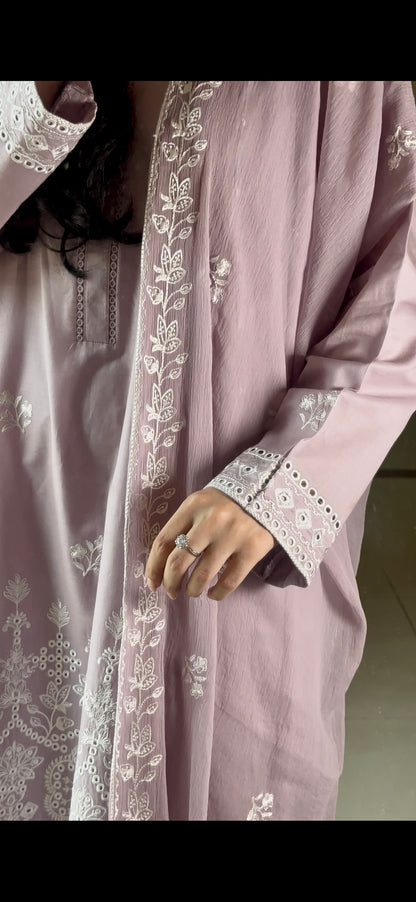 Amna Khurram Embroidered Lawn Cotton Stitched 3 Piece Suit