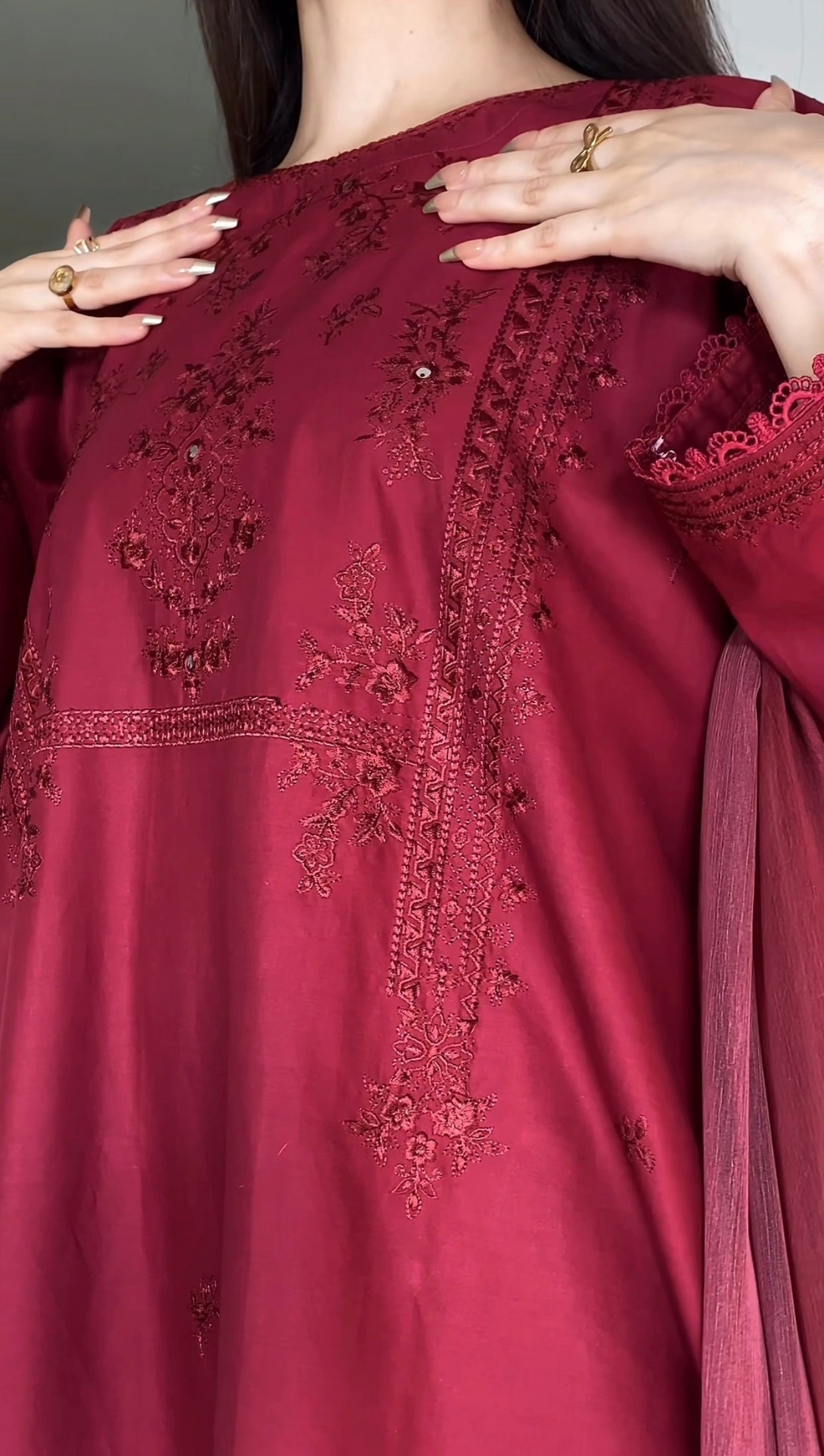 Elegant Cotton Lawn Embroidered 3PC Suit with Digital Printed Dupatta