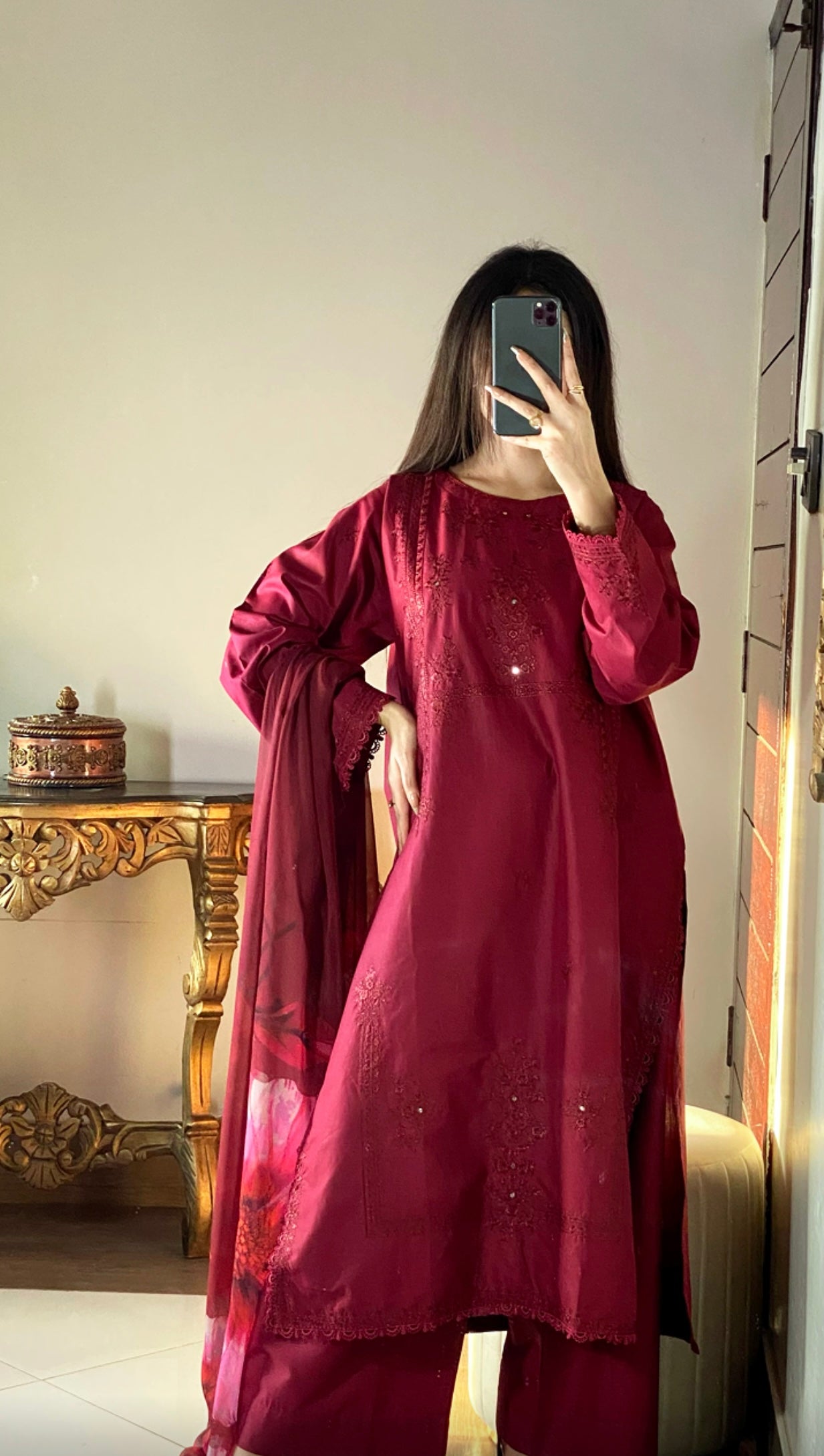 Elegant Cotton Lawn Embroidered 3PC Suit with Digital Printed Dupatta