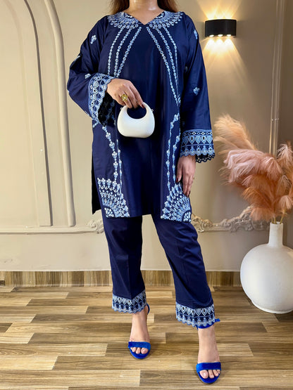 Amna Khurram Embroidered Lawn Cotton Stitched 3 Piece Suit