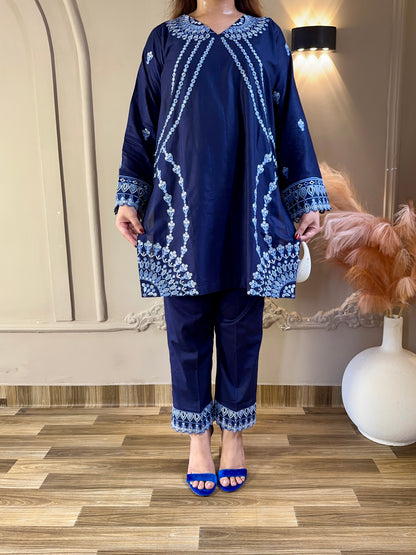Amna Khurram Embroidered Lawn Cotton Stitched 3 Piece Suit