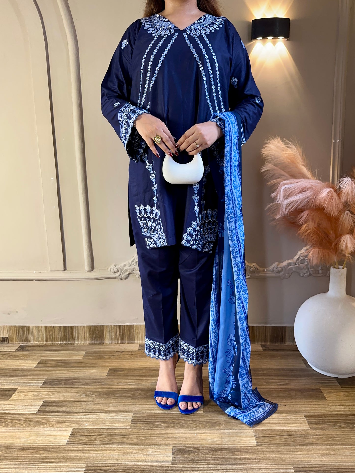 Amna Khurram Embroidered Lawn Cotton Stitched 3 Piece Suit