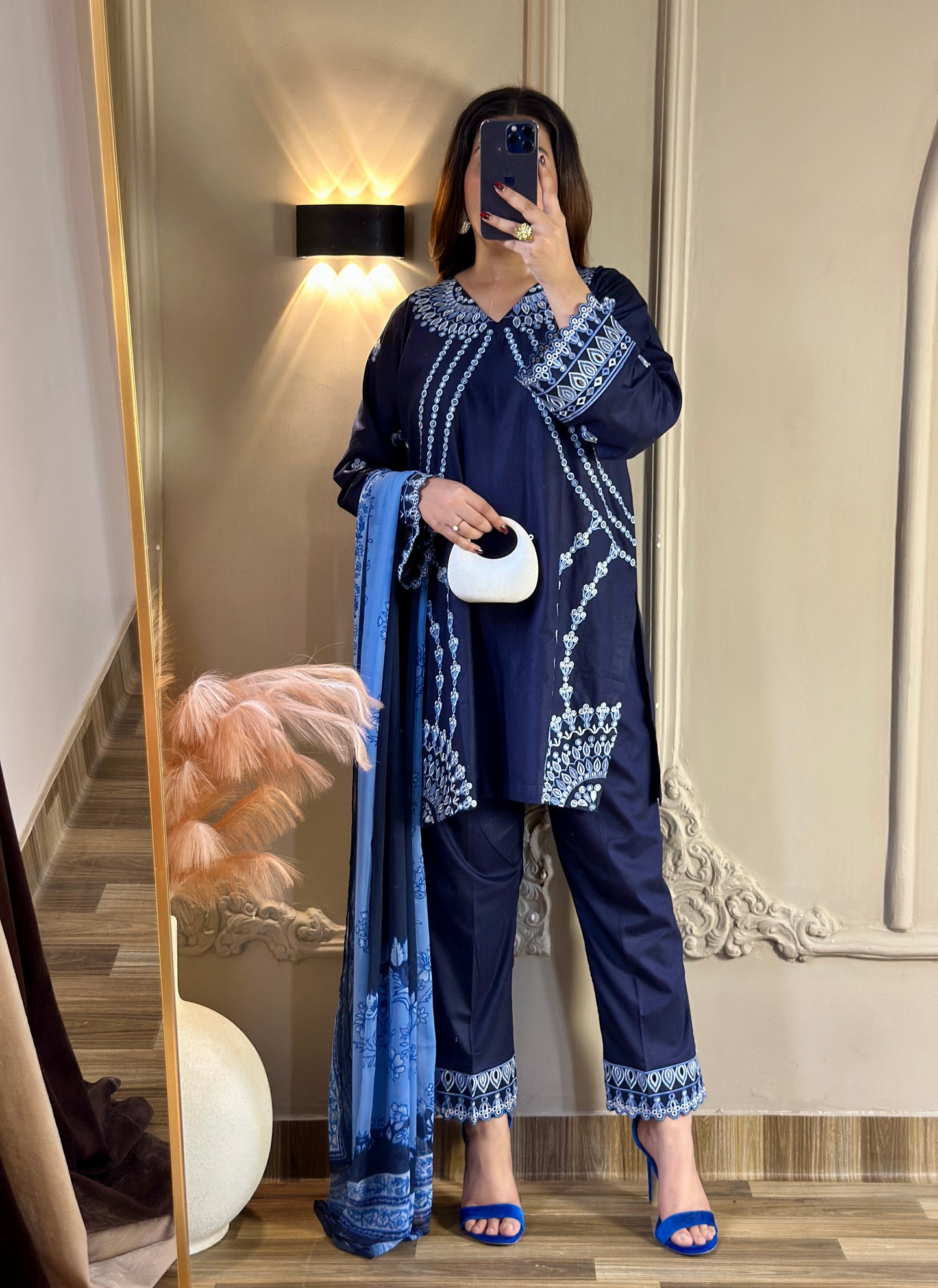 Amna Khurram Embroidered Lawn Cotton Stitched 3 Piece Suit