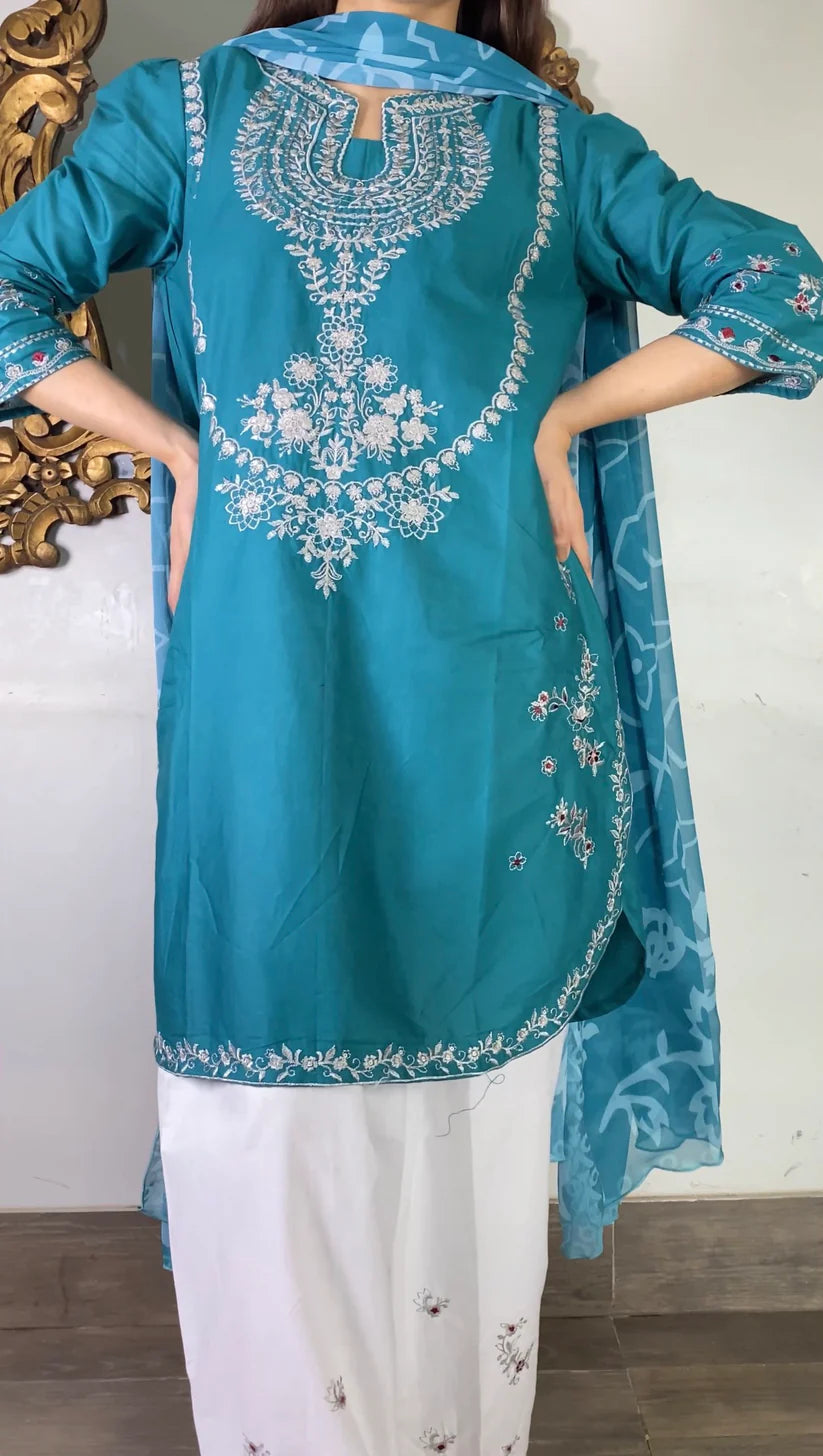 Amna khurram - Embroidered Lawn Cotton Stitched 3 Piece Suit