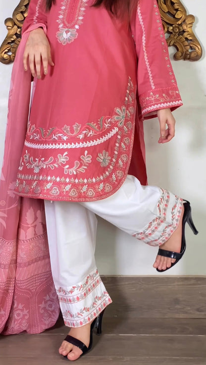 Amna Khurram Embroidered Lawn Stitched 3 Piece Suit