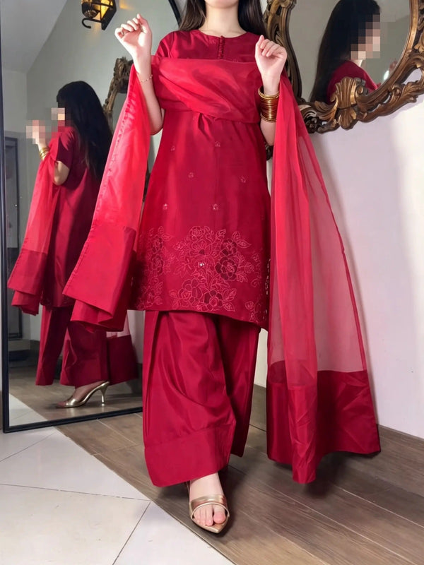 Amna Khurram Embroidered Lawn Cotton Stitched 3 Piece Suit