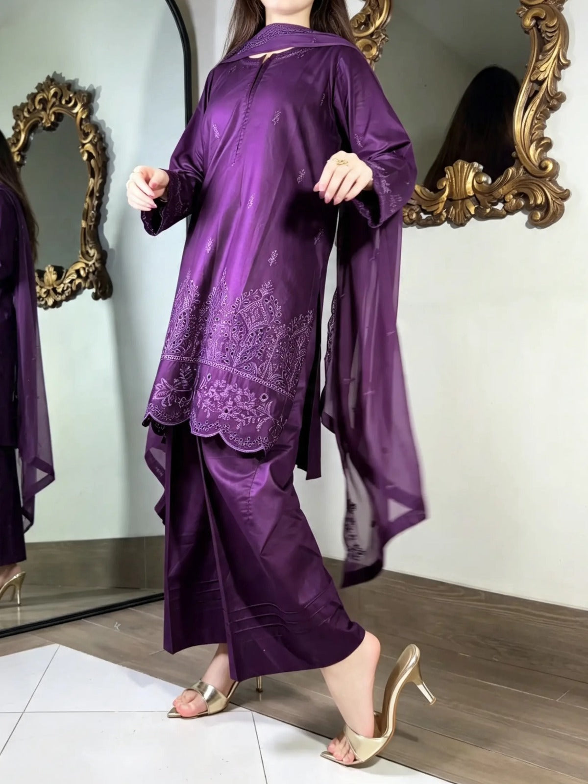 Amna Khurram Embroidered Lawn Cotton Stitched 3 Piece Suit