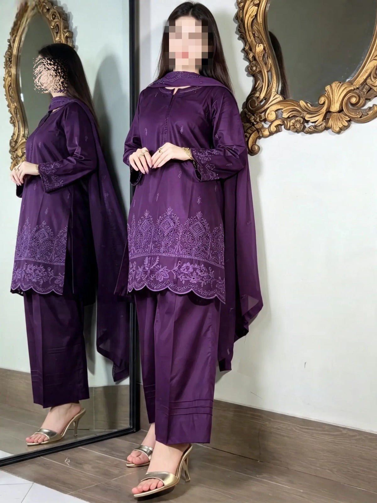 Amna Khurram Embroidered Lawn Cotton Stitched 3 Piece Suit