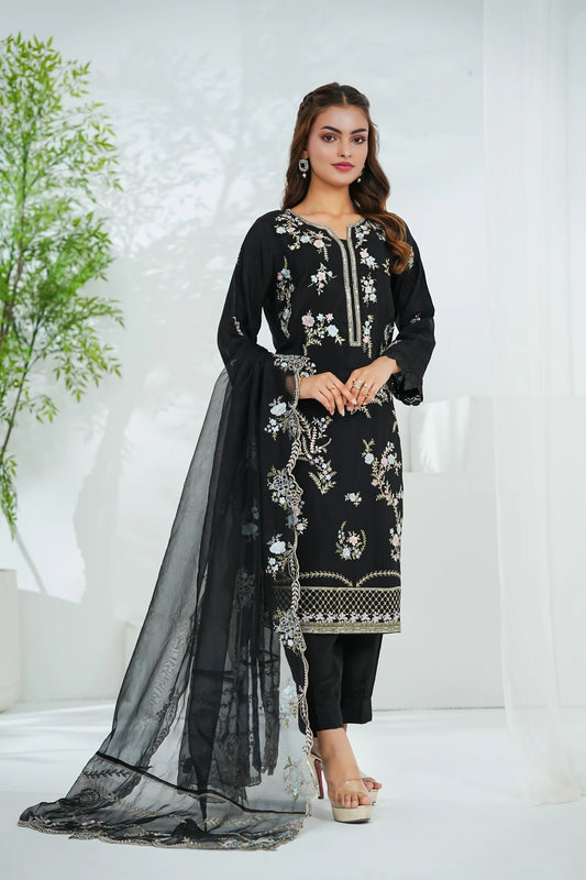Luxury Cotton Silk Full Embroidered 3PC Suit
