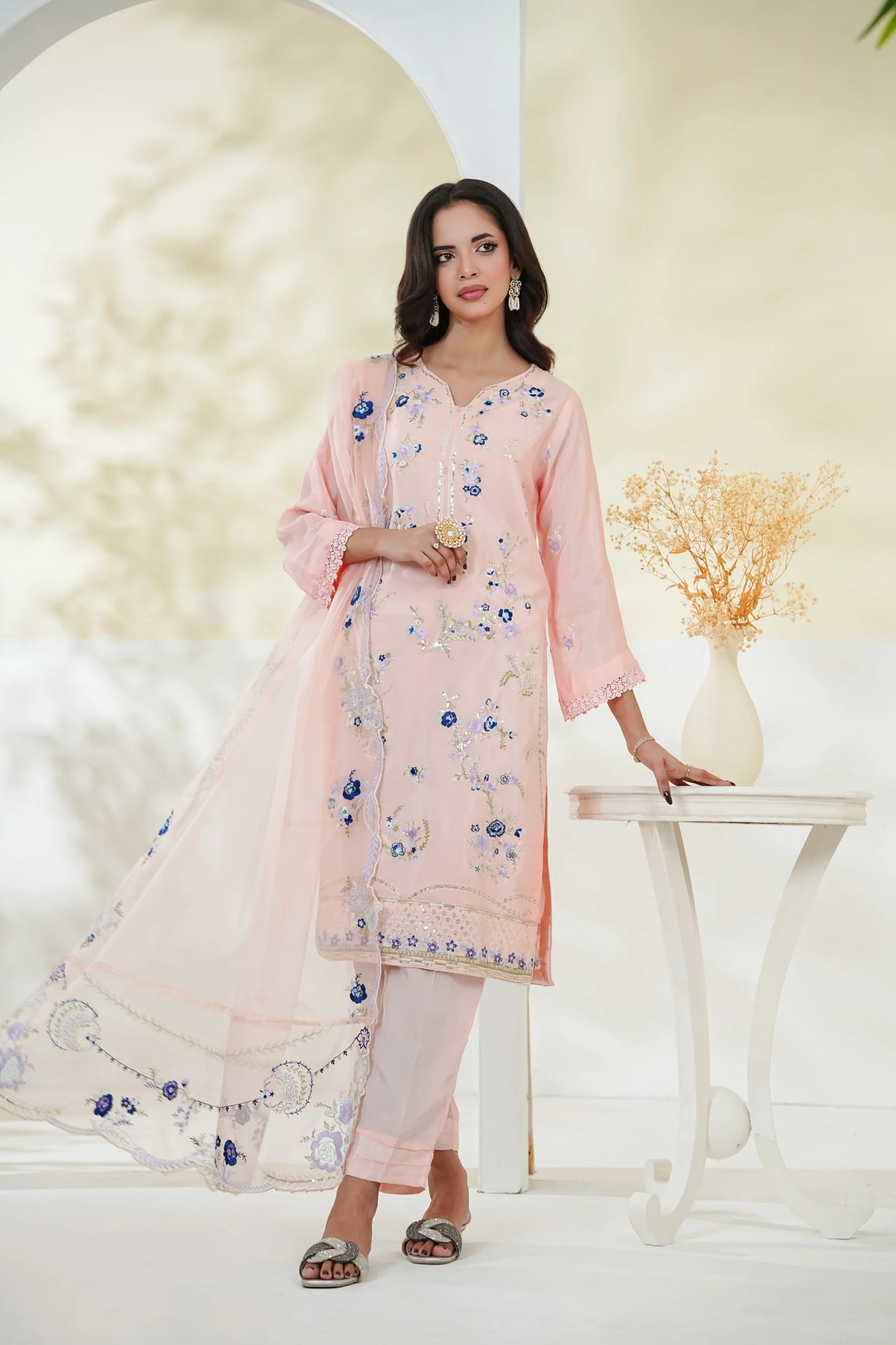 Luxury Cotton Silk Full Embroidered 3PC Suit