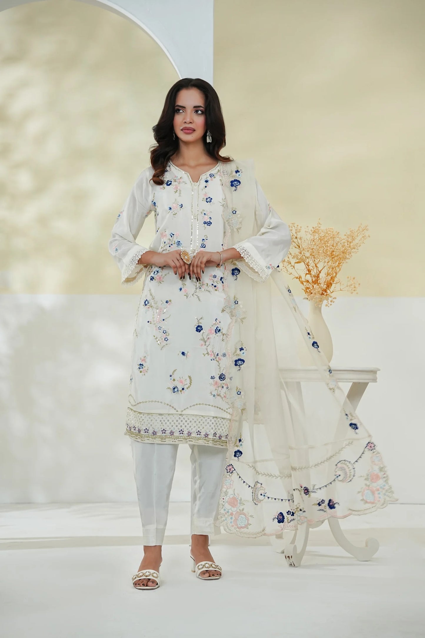 Luxury Cotton Silk Full Embroidered 3PC Suit